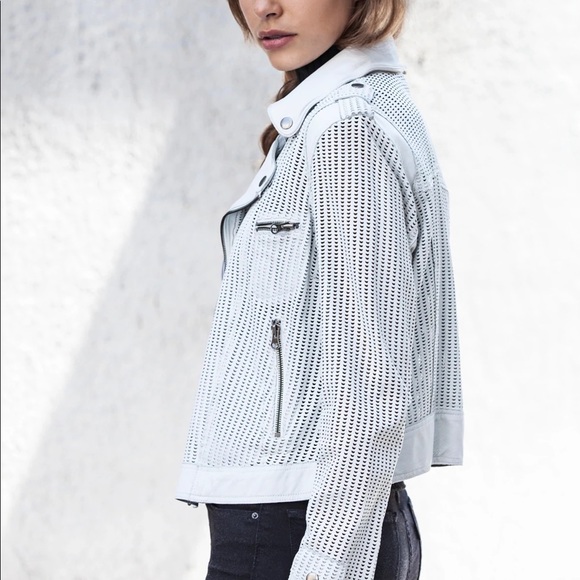 JOSEY PERFORATED WASHED LEATHER JACKET - Picture 2 of 11